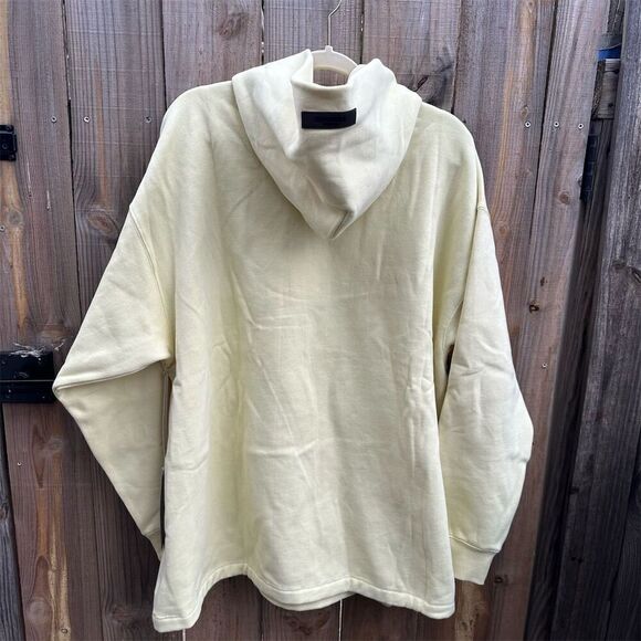 NWT Fear of God Essentials Egg Shell Relaxed Hoodie Size L Pullover - Picture 11 of 11